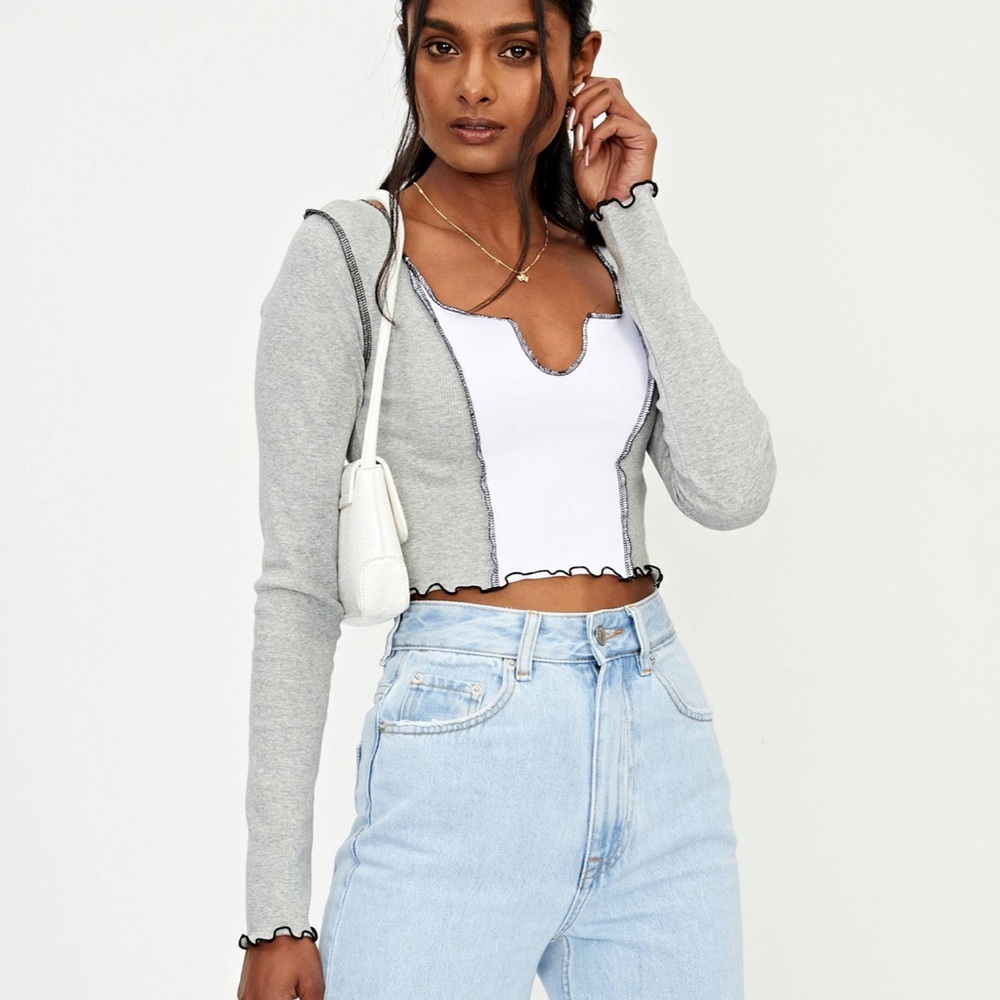 Contrast Stitch Longsleeve Top